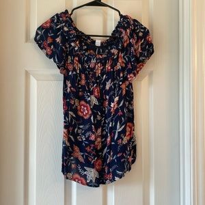 Old Navy Short Sleeve Cinched Off-the-shoulder Blouse - Medium